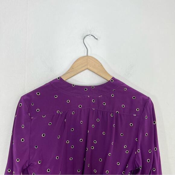 TUCKER NYC Purple Black Dot Tunic Dress Size Large - Picture 8 of 13